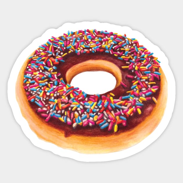 Sweet Chocy Donuts With Sprinkles Pattern Sticker by AmandaDilworth